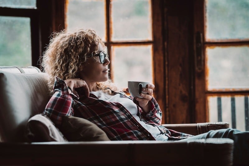 Neurodiverse Girl drinking coffee