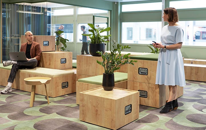 Office space with Milliken Clerkenwell carpet