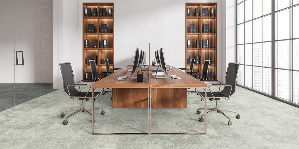 Carpet tiles in a modern office