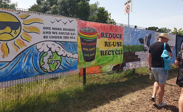 Environmental signs along Glastonbury path