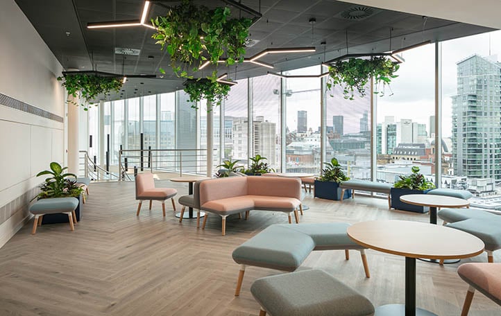 NatWest's office with Milliken's LVT flooring First Call/ Open Shut/ Scion