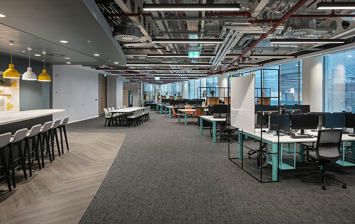 NatWest's office with Milliken's LVT (First Call/Open Shut/Scion) and carpet (Nordic Stories/Tectonic/Dark Dansk)