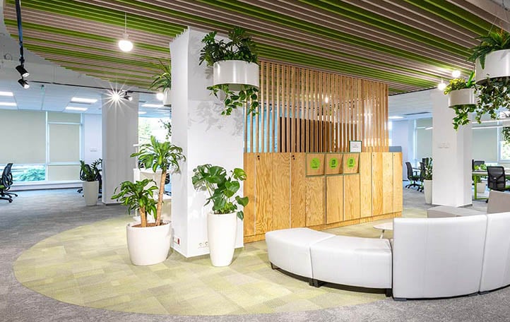 Office space with Milliken's Crafted Series carpet