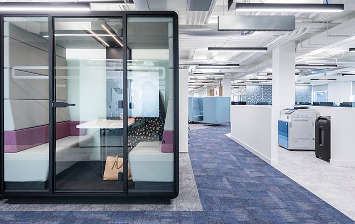 Modern office with phone booth