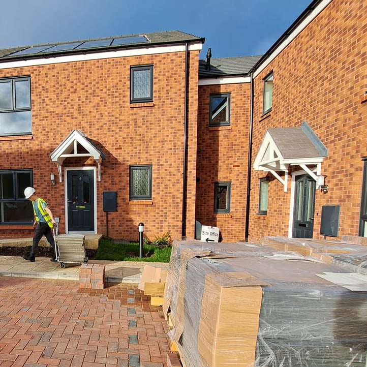 Milliken resue carpet being installed into social housing