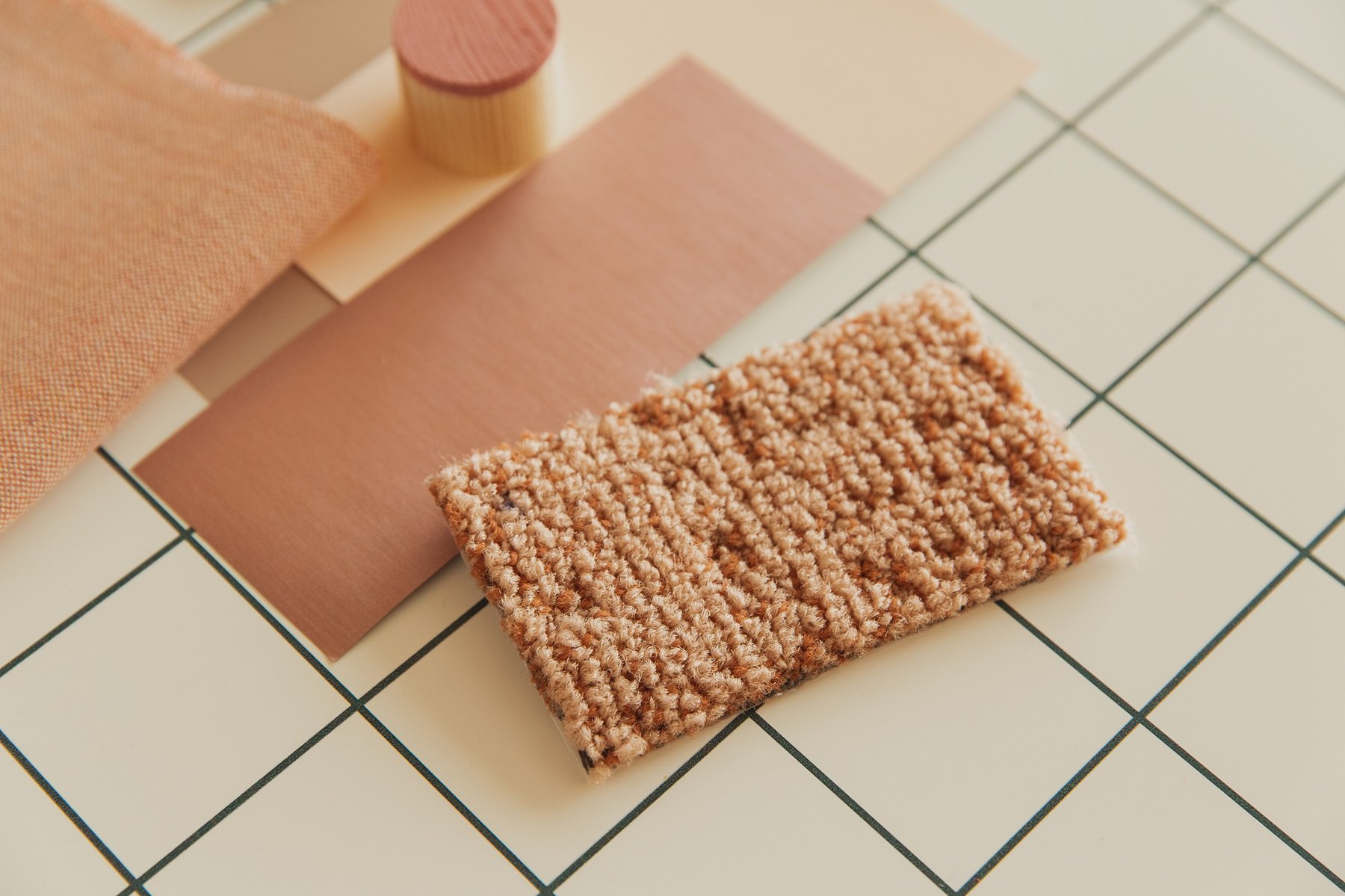 Milliken carpet tile sample in Laura Perryman's studio