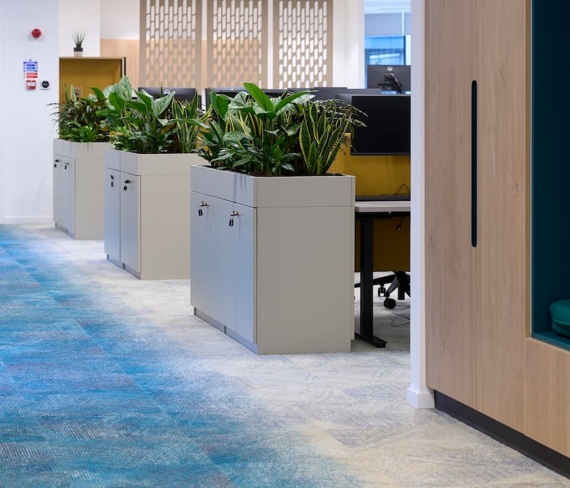 Office with Transitional Carpet tiles